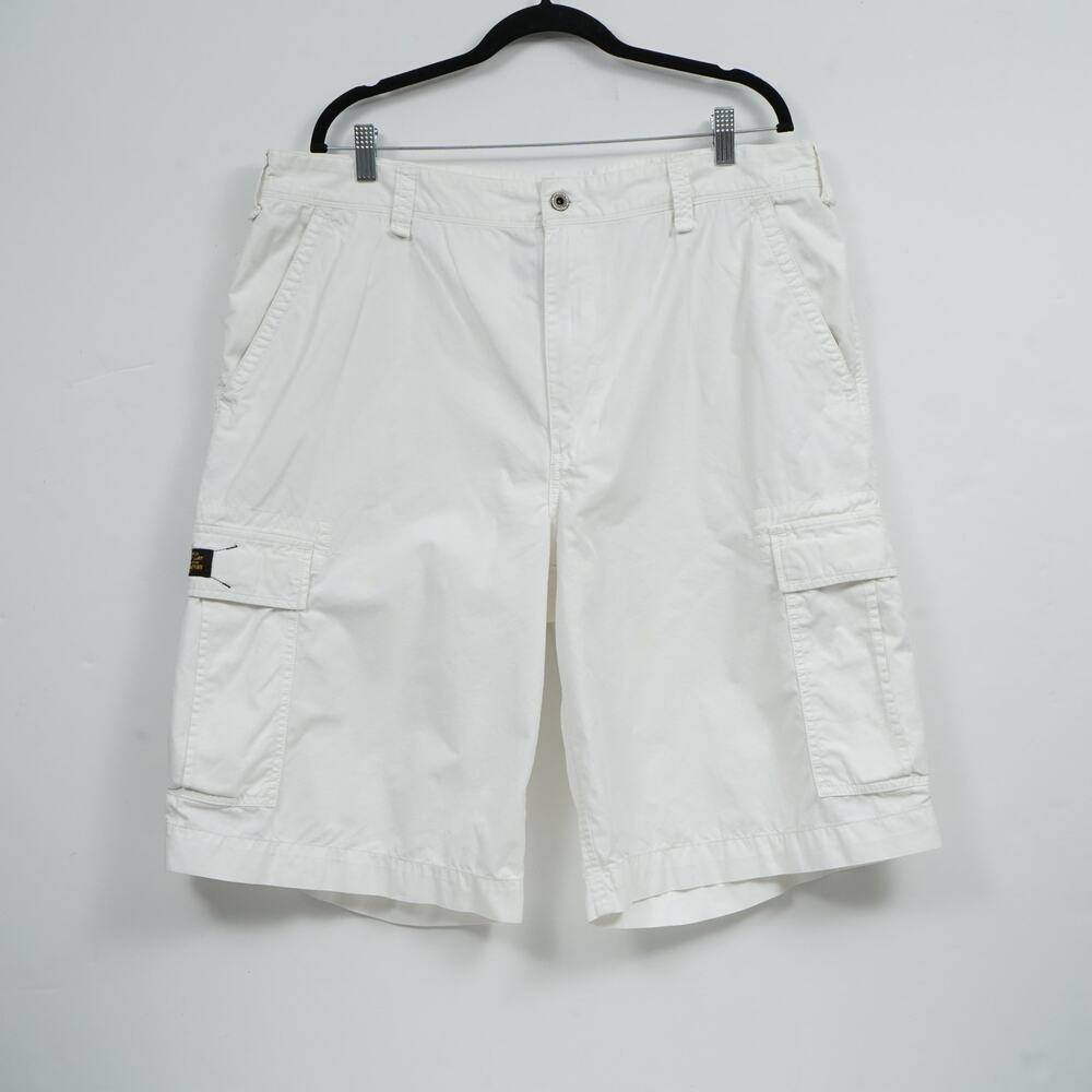 Polo Jeans Co Ralph Lauren Military Surplus Cargo Shorts White 38 Y2K